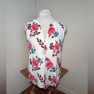 LOFT Sleeveless Floral Blouse